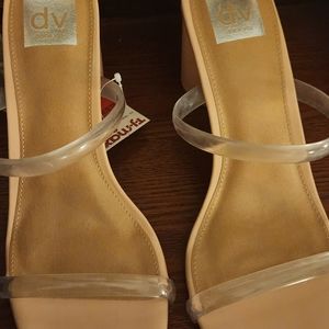 dolce vita two strap nude and clear sandal